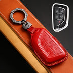 Carsine Cadillac Leather Key Cover - Premium Protector for All Models Red / C