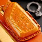 Carsine Cadillac Leather Key Cover - Premium Protector for All Models Black / A