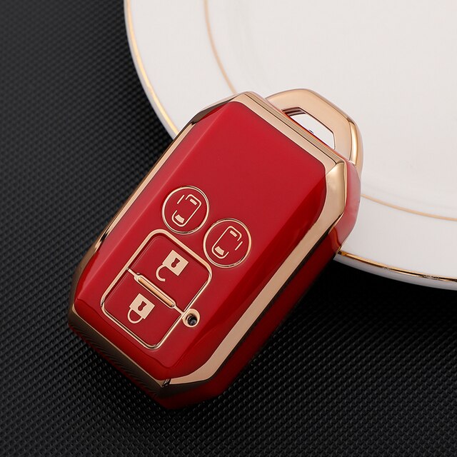 Carsine Suzuki Car Key Case Golden Edge Red / Key case