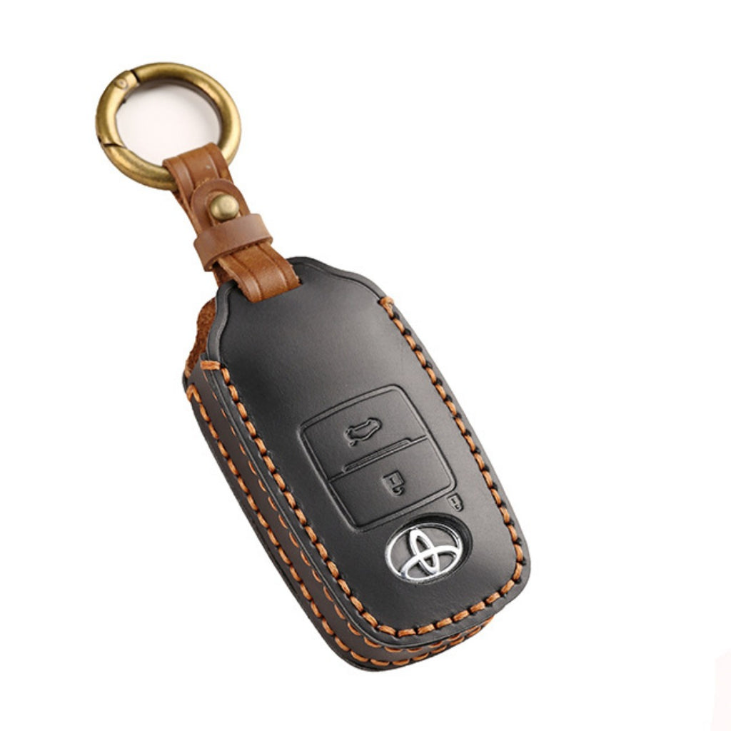 Carsine Toyota Yaris Leather Car Key Cover 2,3 Button Black / 2 Button