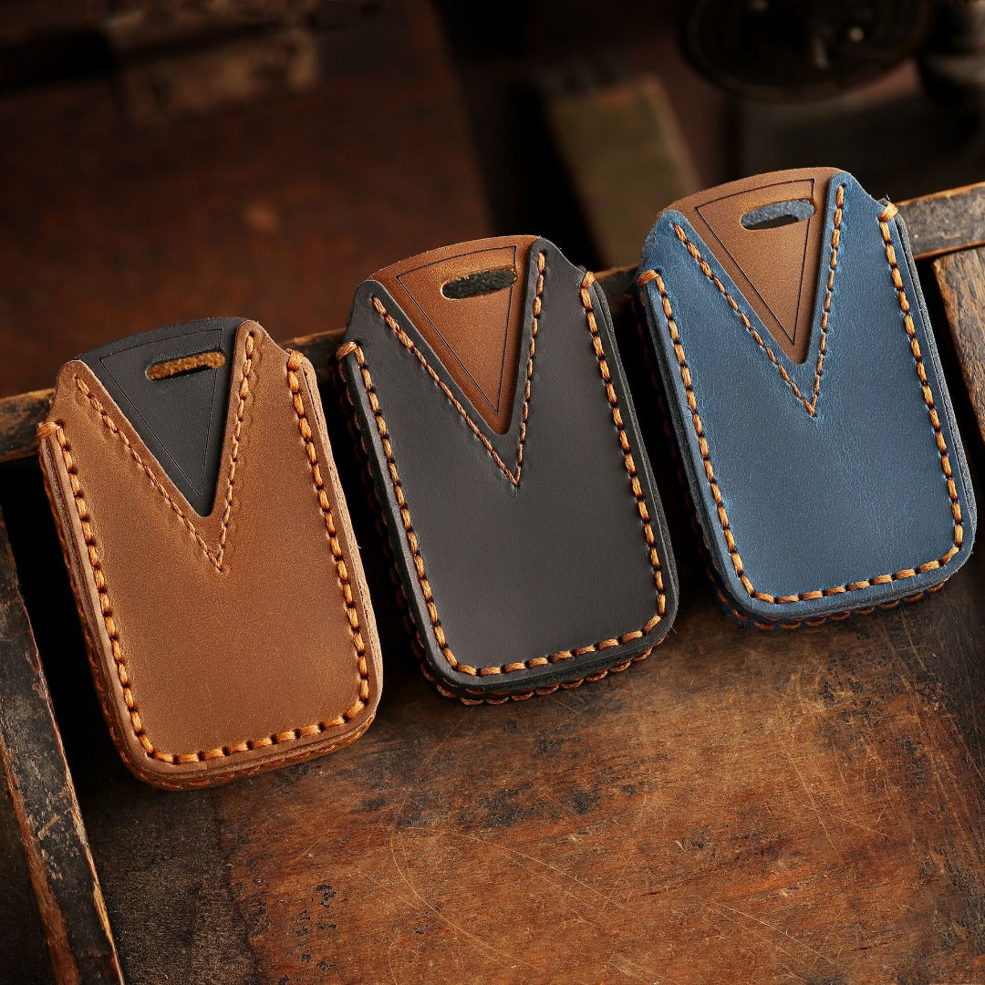 Carsine Toyota Camry Highlander Crown Leather Car Key Cover 3,4 Button Black / 3 Button