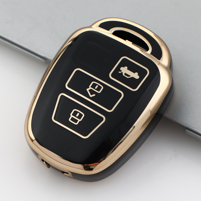 Carsine Toyota Car Key Case Golden Edge Black / Key case