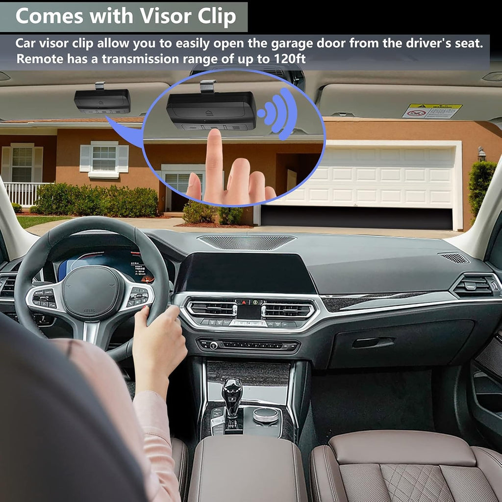 Carsine Universal Garage Door Opener Remote Compatible with LiftMaster Chamberlain Genie Craftsman Linear Wayne Dalton Overhead Garage Door Opener has Learn Button or Dip Switch Black / Garage Remote / 1 PCS