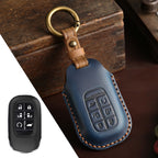 Carsine Honda Odyssey Elysion Leather Car Key Cover 5,6 Button Blue / 6 Button