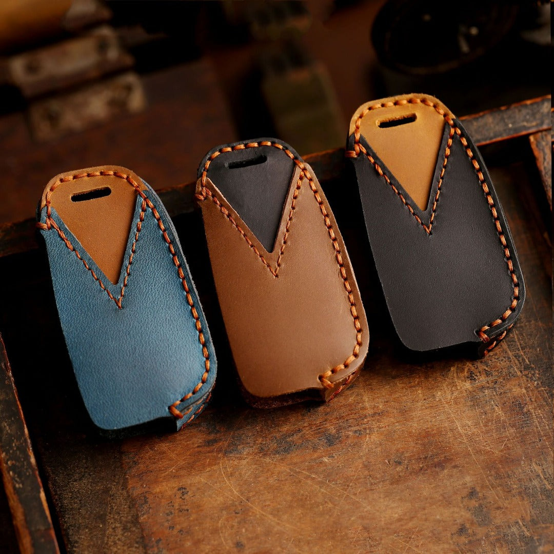 Étui de clé de voiture en cuir pour Audi A4L Q3 A3