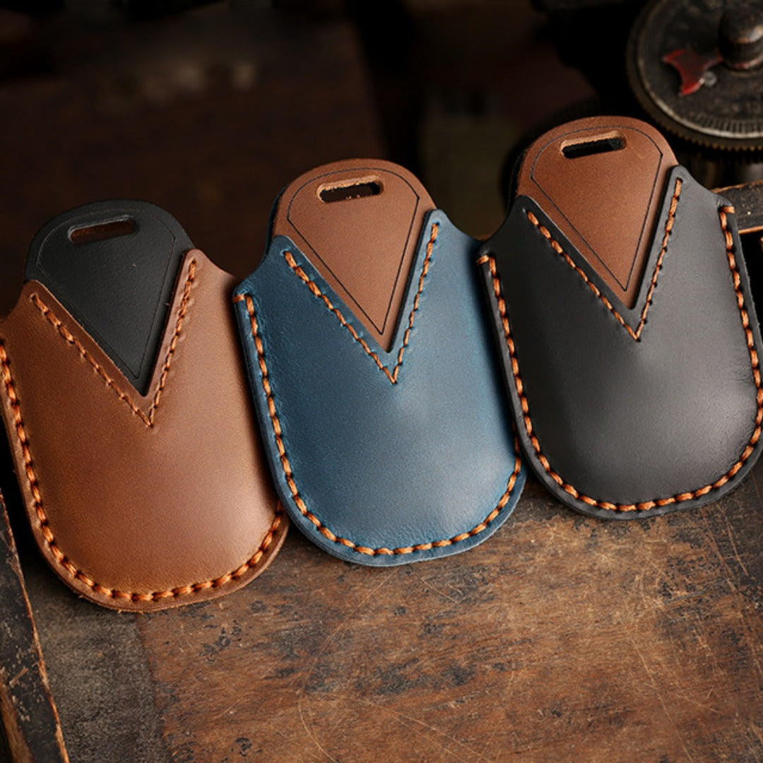 Carsine Honda Odyssey Elysion Leather Car Key Cover 5,6 Button Black / 5 Button