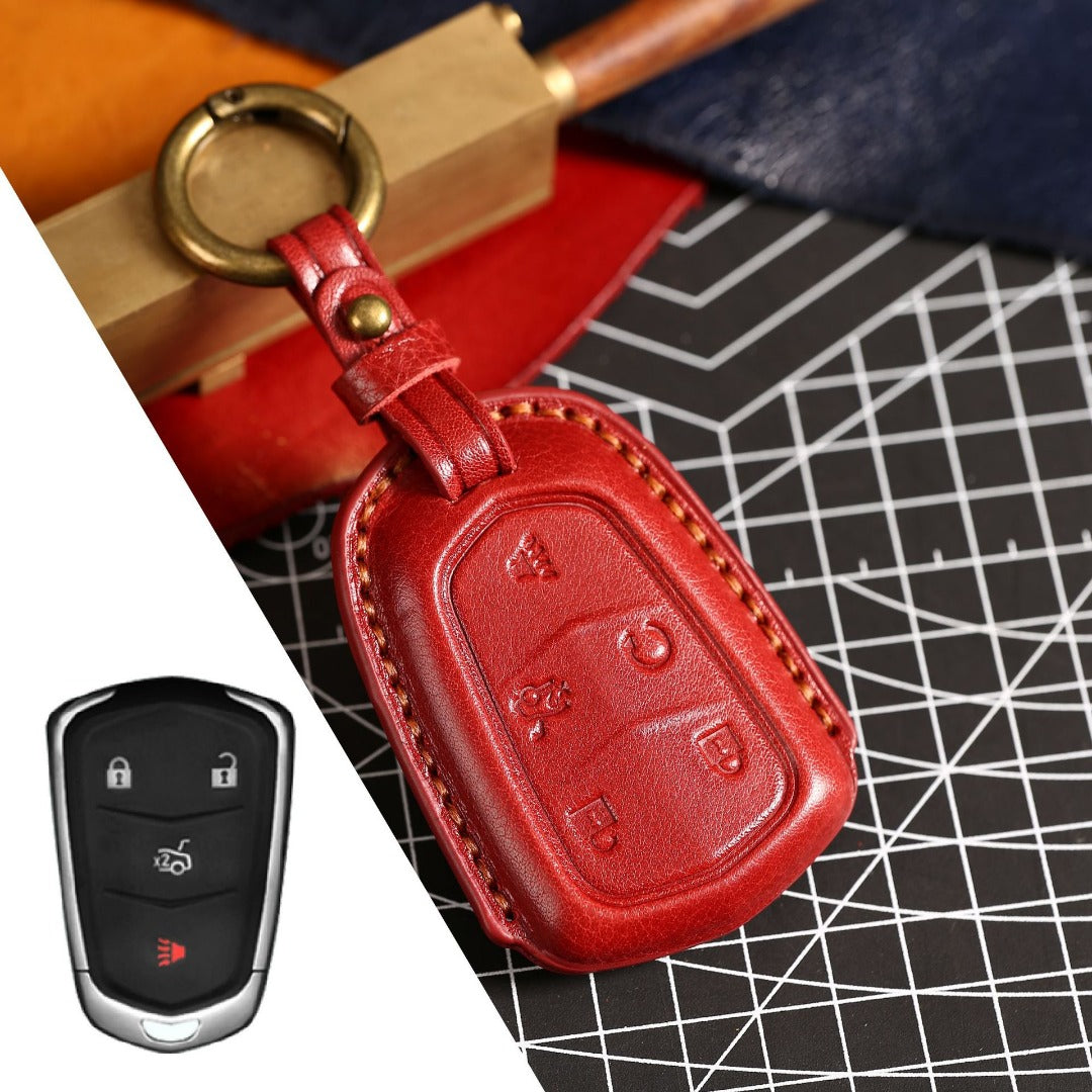 Cadillac Leather Key Cover - Premium Protector for All Models