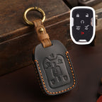 Carsine GMC Chevrolet Leather Car Key Cover 4,5,6 Button Black / 4 Button