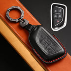 Carsine Cadillac Leather Key Cover - Premium Protector for All Models Black / C