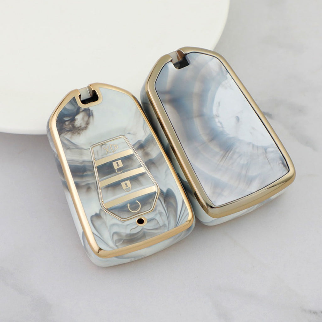 Étui pour clé de voiture Isuzu en or incrusté de jade