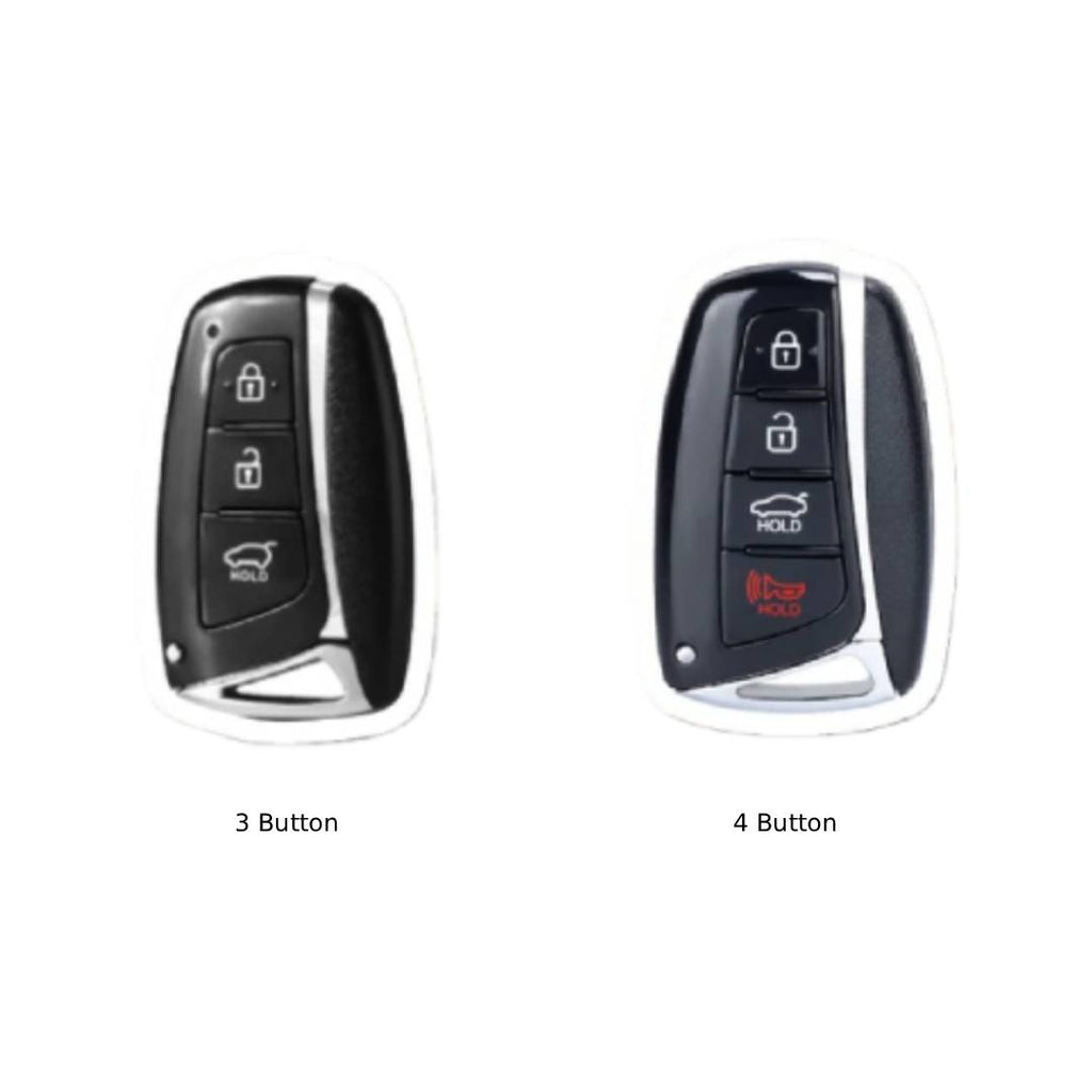 Étui de clé de voiture en cuir pour Hyundai IX45 (3 ou 4 boutons)