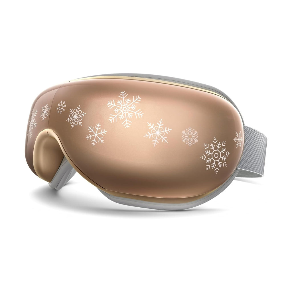 Carsine Eye Massager with Heat, FSA Eligible HSA Eye Mask for Migraine, Sleep Mask for Dry Eyes Relax, Reduce Eyeris Strain Gold