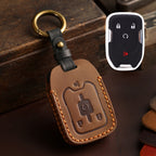 Carsine GMC Chevrolet Leather Car Key Cover 4,5,6 Button Brown / 4 Button