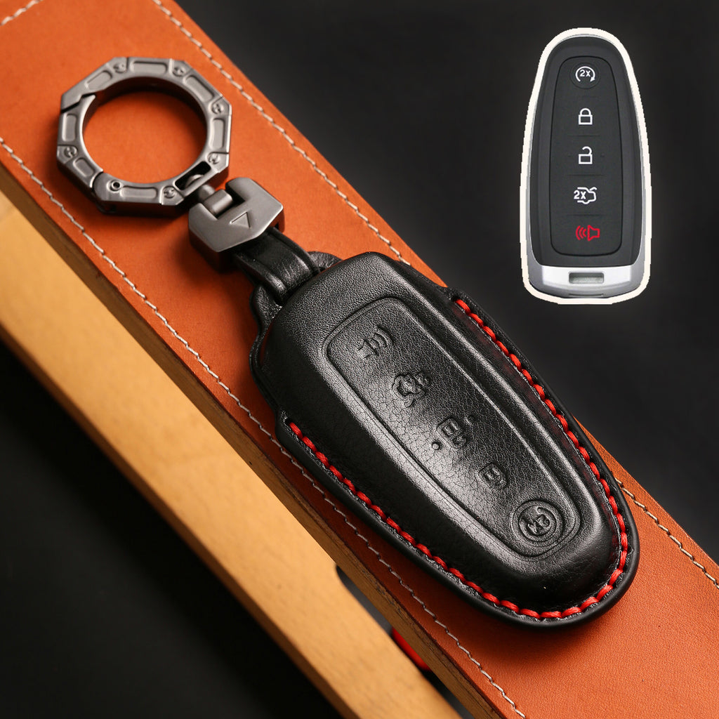 Ford Edge Explorer Lincoln MKT 2017 Navigator Leather Car Key Cover 5 Button