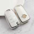 Carsine Opel Holden Vauxhall Car Key Cover Silver Edge White / Key case