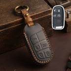 Jeep Cherokee Grand Commander Compass Leather Car Key Cover 5 Button