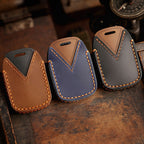 Carsine GMC Chevrolet Leather Car Key Cover 4,5,6 Button Black / 4 Button