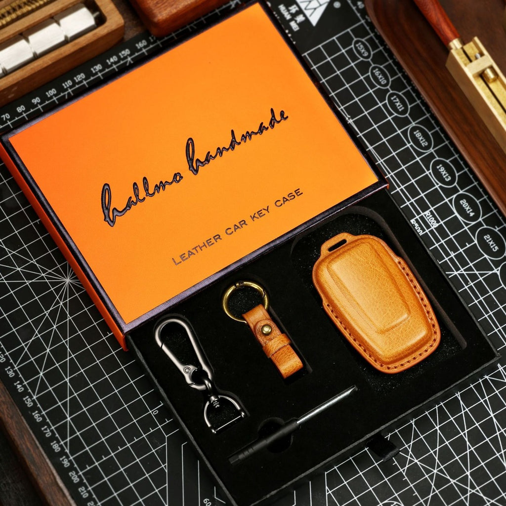 Carsine Cadillac Leather Key Cover - Premium Protector for All Models Black / A