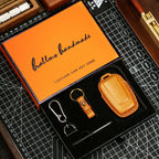 Carsine Cadillac Leather Key Cover - Premium Protector for All Models Black / A