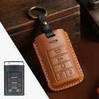 Carsine Cadillac Leather Key Cover - Premium Protector for All Models Brown / E
