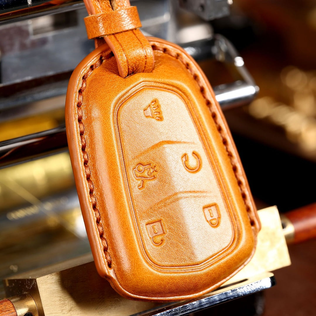 Cadillac Leather Key Cover - Premium Protector for All Models