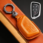 Carsine Cadillac Leather Key Cover - Premium Protector for All Models Brown / C