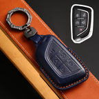 Carsine Cadillac Leather Key Cover - Premium Protector for All Models Blue / C