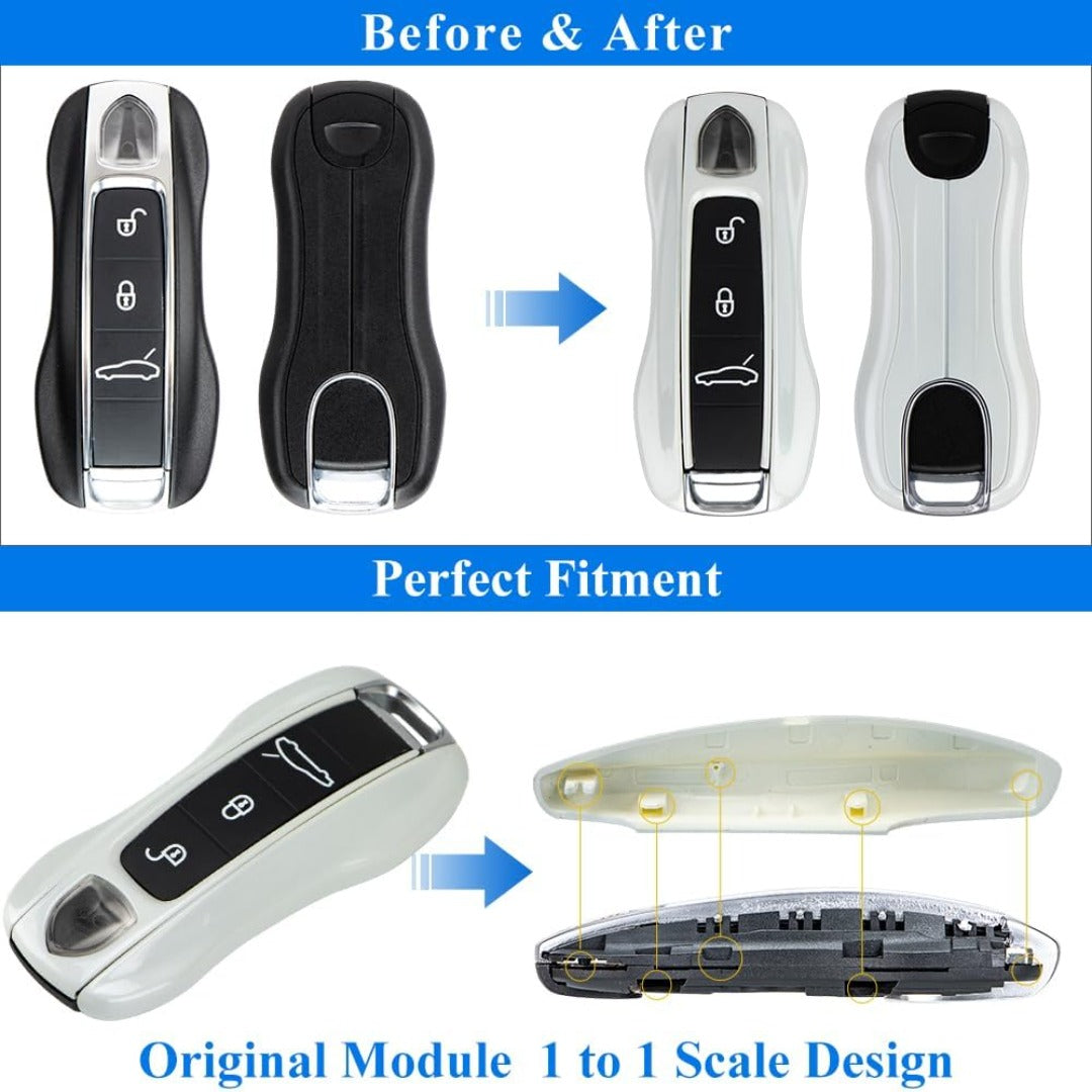 Porsche Key Shell Replacement 3-Piece Painted Key Fob Cover Shell