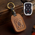 Carsine GMC Chevrolet Leather Car Key Cover 4,5,6 Button Black / 4 Button