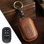 Carsine Honda Odyssey Elysion Leather Car Key Cover 5,6 Button Brown / 6 Button
