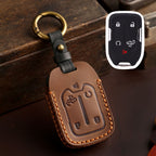 Carsine GMC Chevrolet Leather Car Key Cover 4,5,6 Button Black / 4 Button