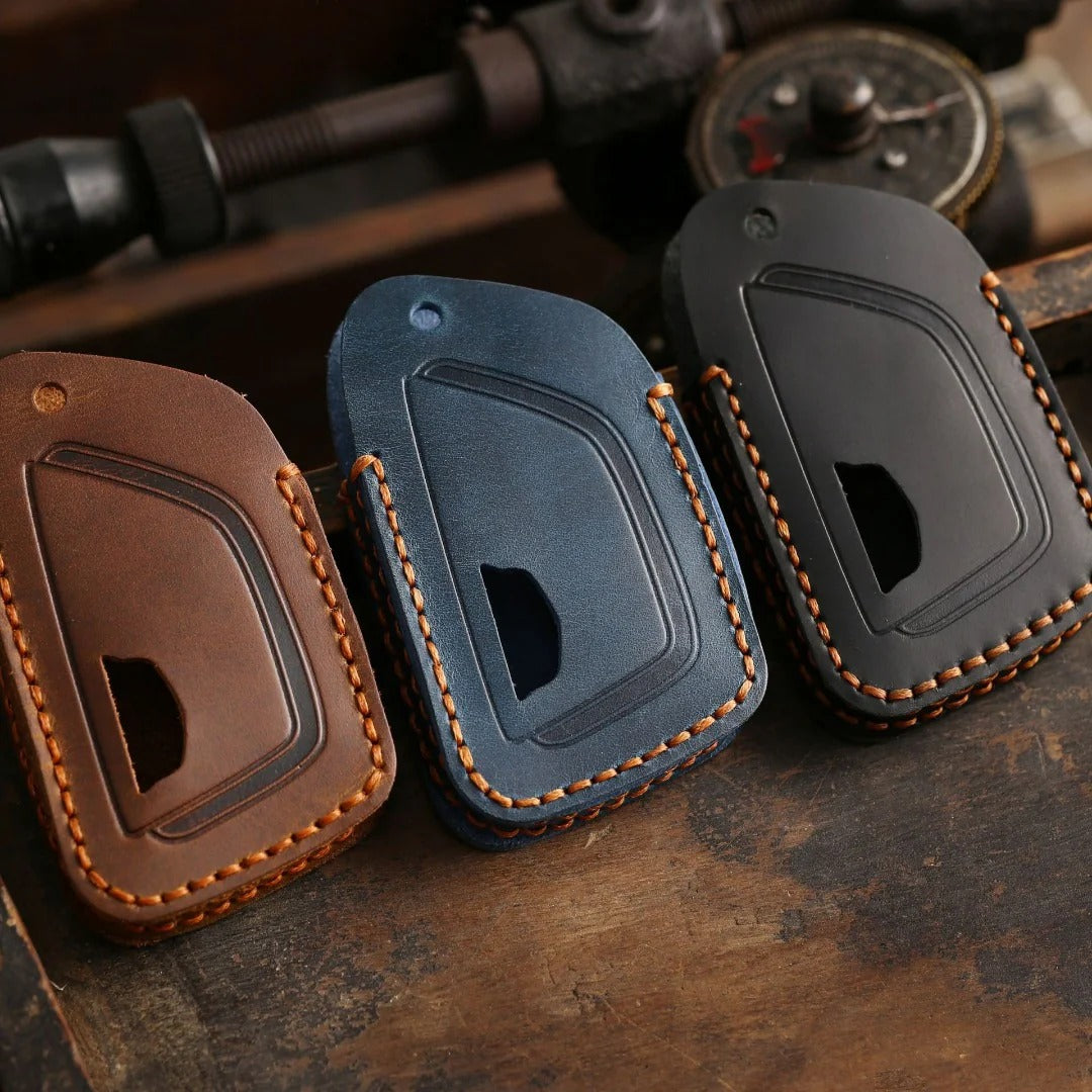 Carsine Cadillac Leather Key Cover - Premium Protector for All Models Black / A