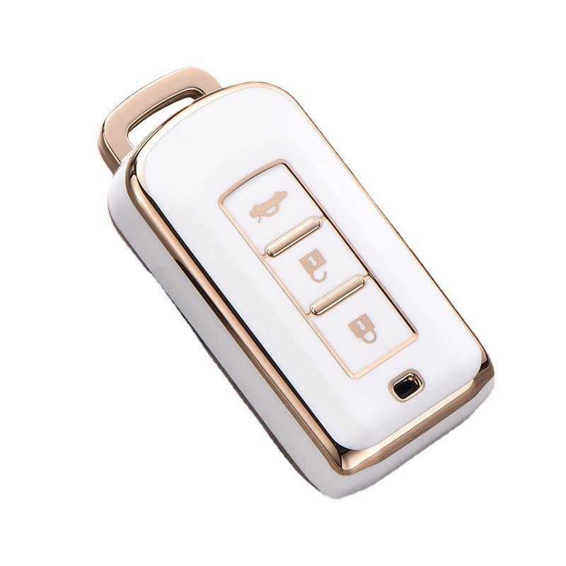 Carsine Mitsubishi Car Key Case Golden Edge