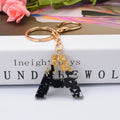Carsine Black Pompom 26 Alphabets Keychain gold / A
