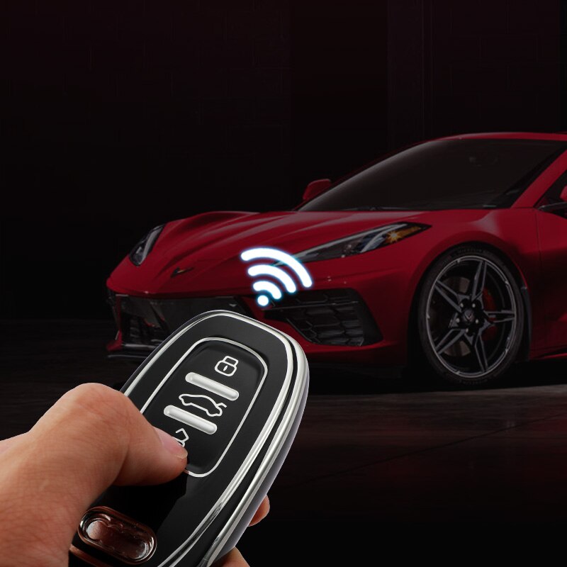 Carsine Audi Car Key Cover Silver Edge