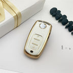 Carsine Volkswagen Car Key Case Golden Edge White / Key case