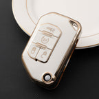 Carsine Jeep Dodge Chrysler Car Key Case Golden Edge Type C / White / Key case